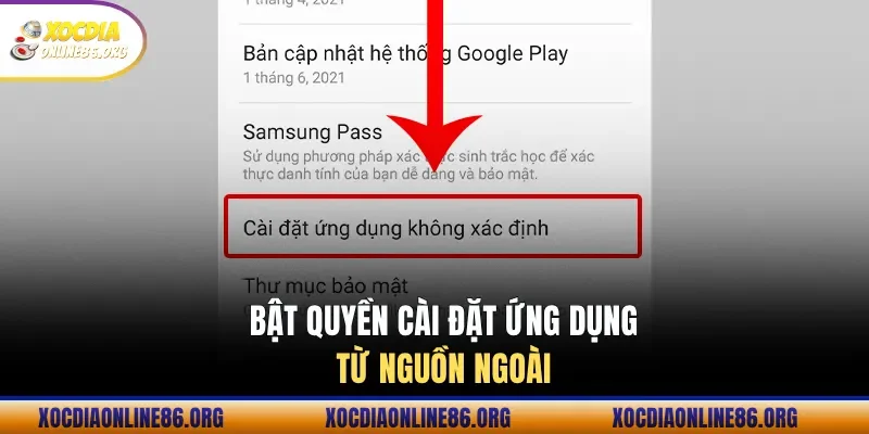 bat quyen cai dat ung dung tu nguon ngoai Bật quyền cài đặt ứng dụng từ nguồn ngoài