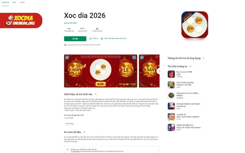 ung dung xoc dia 2 App xóc đĩa mobile với âm thanh và hình ảnh hấp dẫn