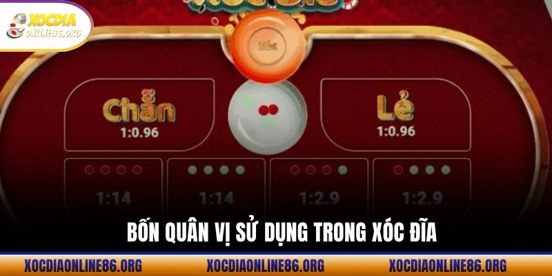 Bốn Quân Vị Sử Dụng Trong Xóc Đĩa